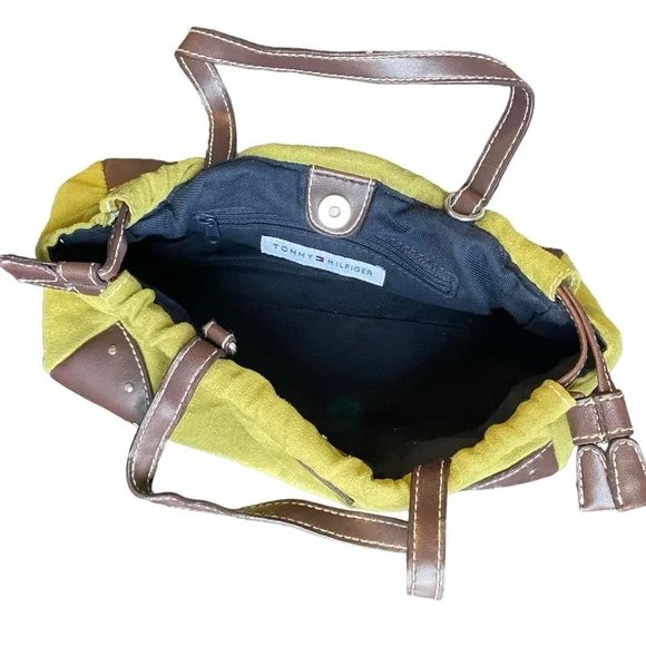 Tommy Hilfiger Vintage Green Suede Cinch Purse - Picture 10 of 13